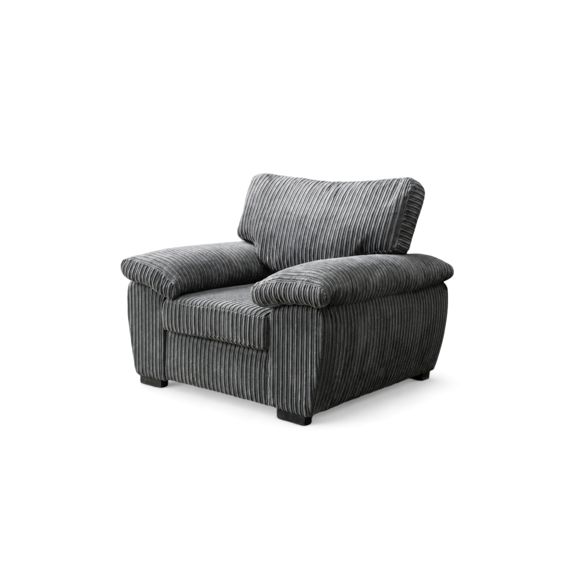 Amalfi Jumbo Cord 1 Seater Sofa - Dark Grey