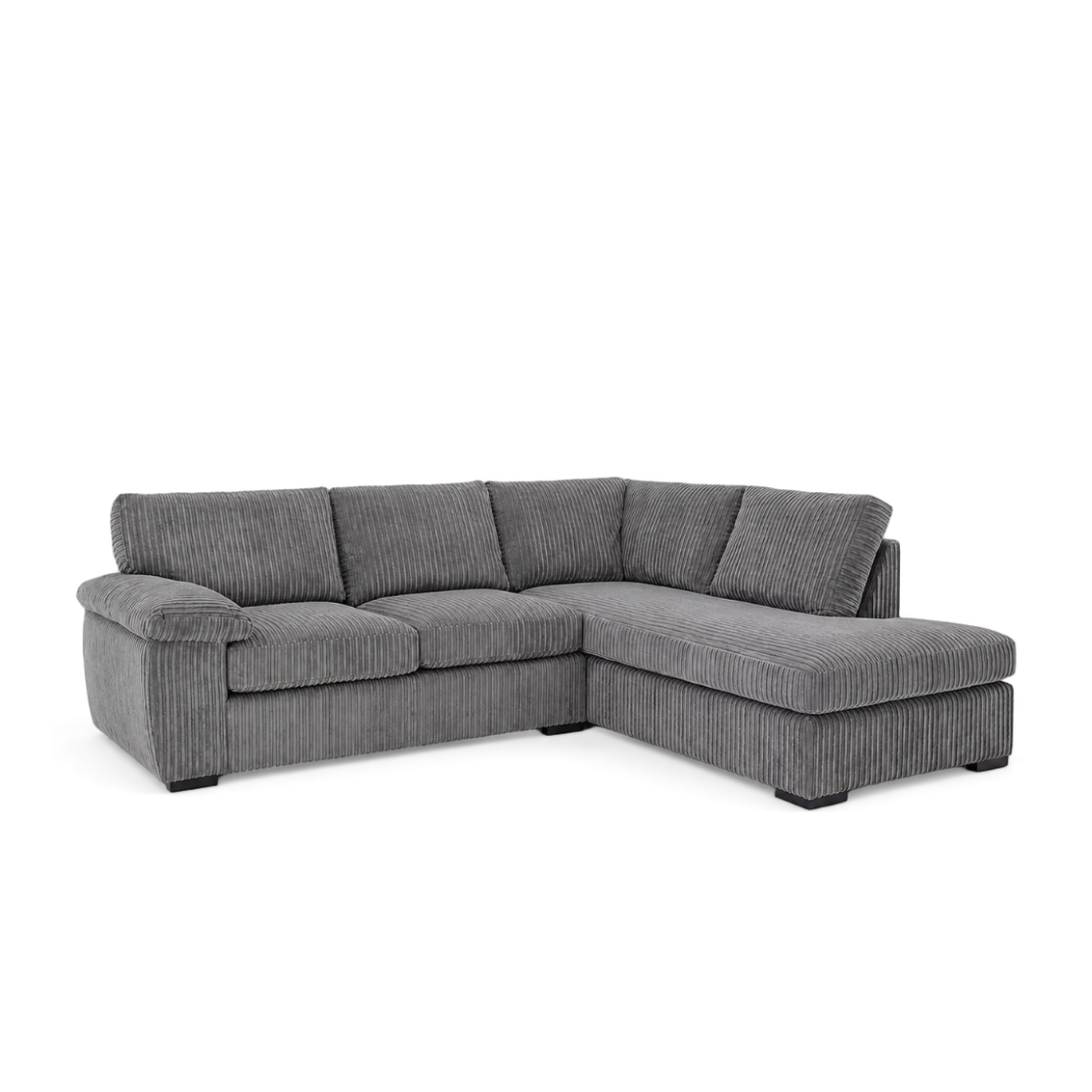 Amalfi Jumbo Cord Corner Sofa (Right Hand Side Chaise) - Grey