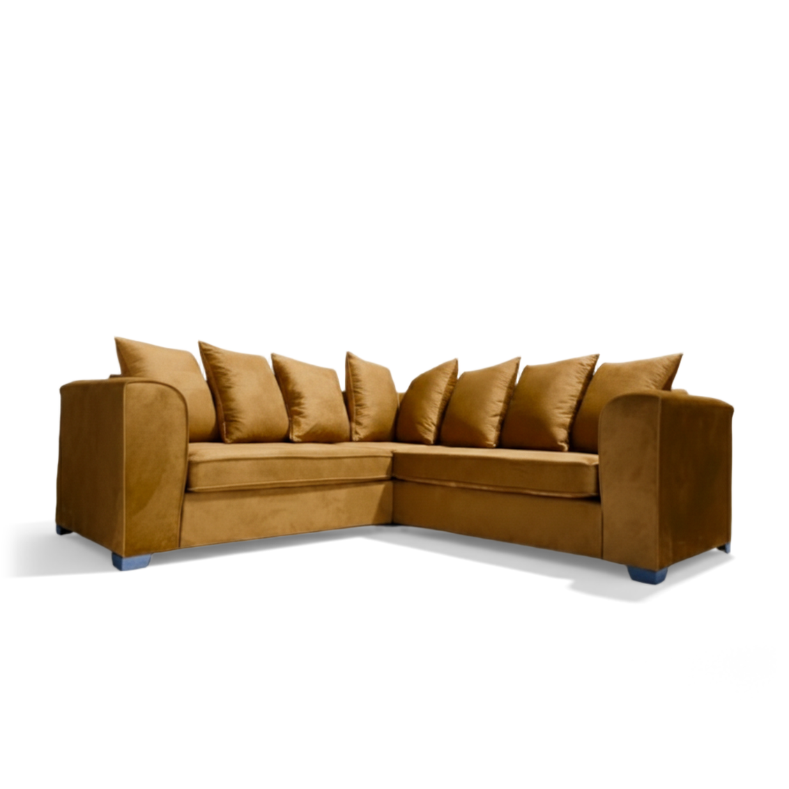 Asha, Corner, Full Back Scatter Sofa, Gold
