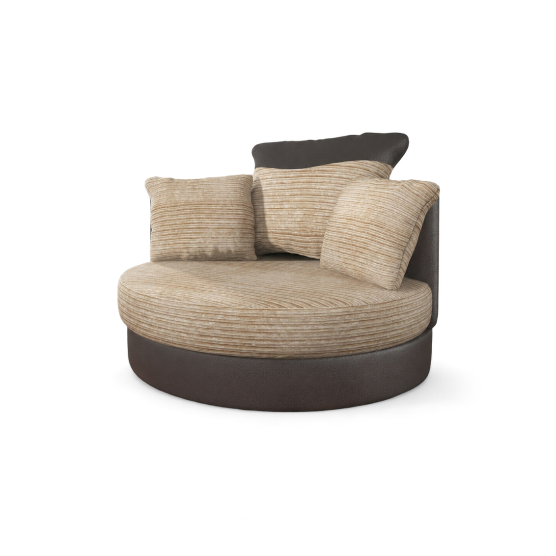 Dino, Swivel Chair, Beige + Brown