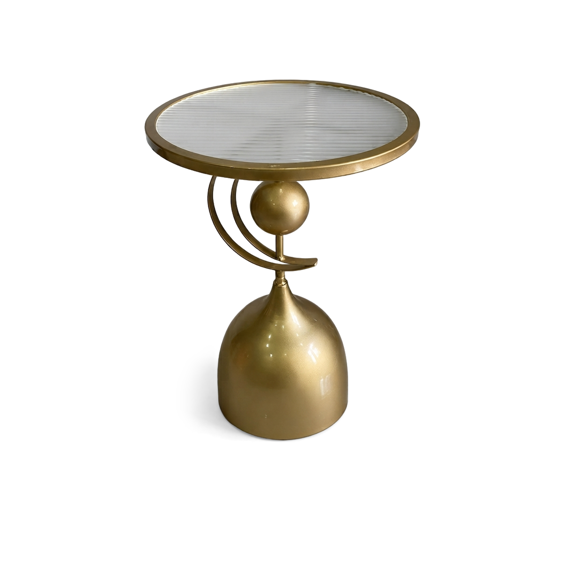 Golden Round Table with Glass Top