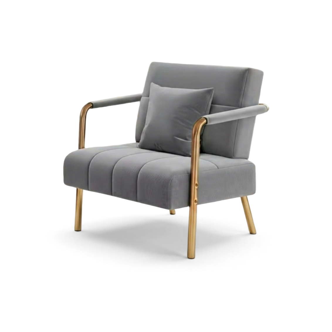 Light Grey Velvet Lounge Chair