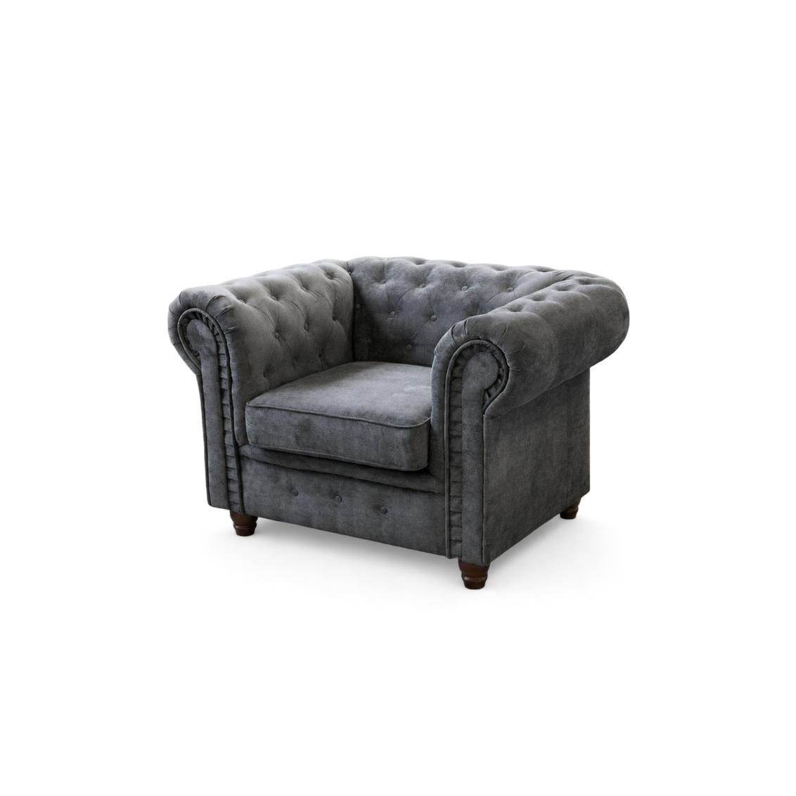 Infinity Woven Fabric, 1 Seater, Dark Grey