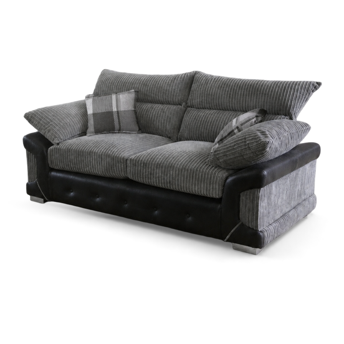 Logan, 3 Seater, Grey + Black