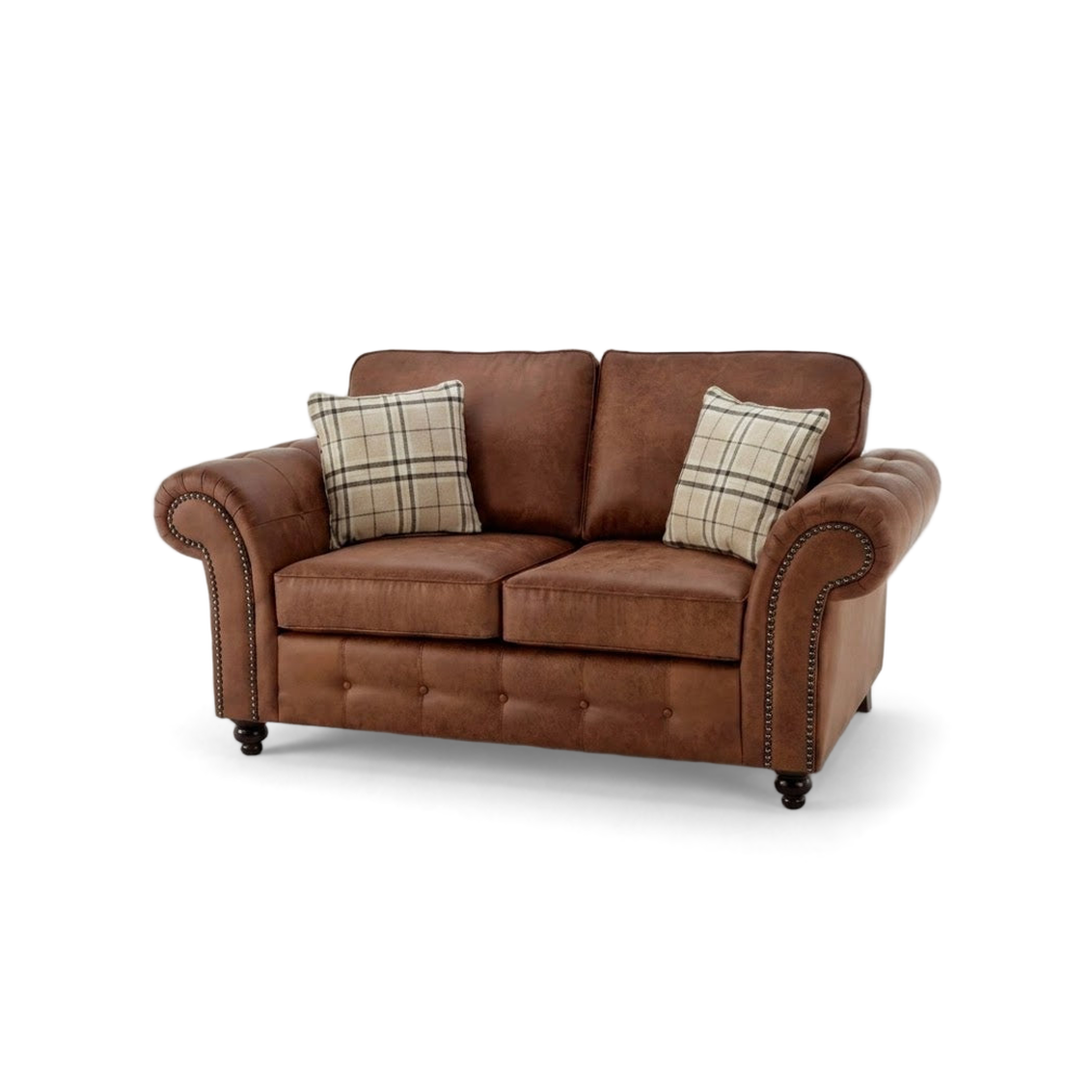 Oakland, 2 seater, Faux Leather, Brown