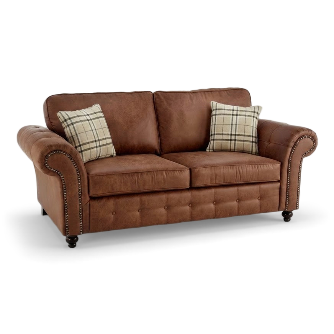 Oakland, 3 seater, Faux Leather, Brown
