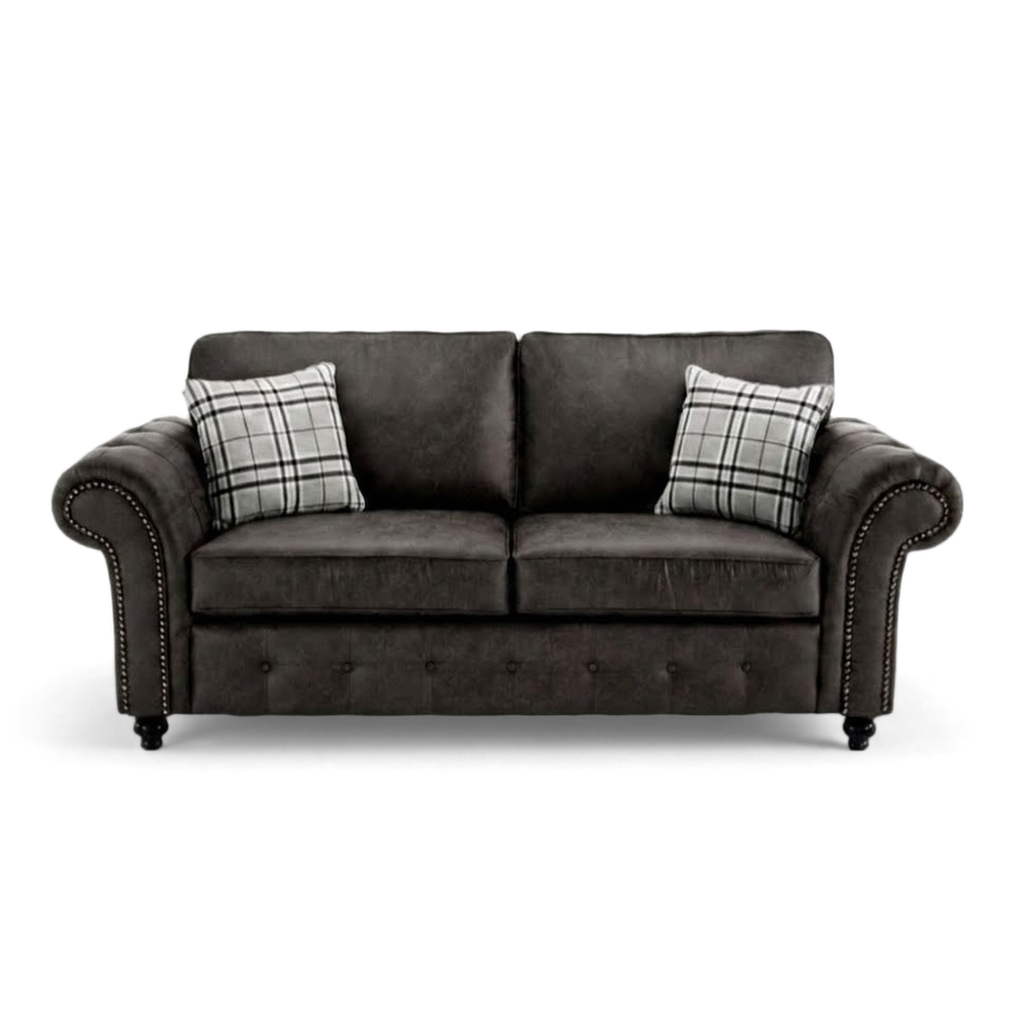 Oakland, 3 seater, Faux Leather, Black