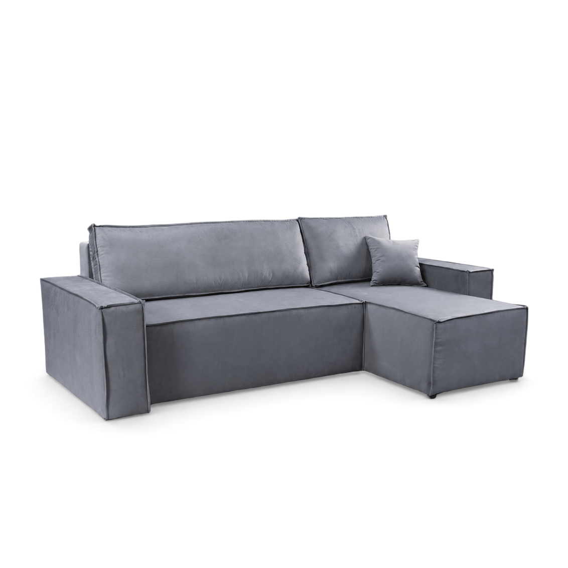 Pati Universal Sofabed, Corner, Plush Fabric, Grey
