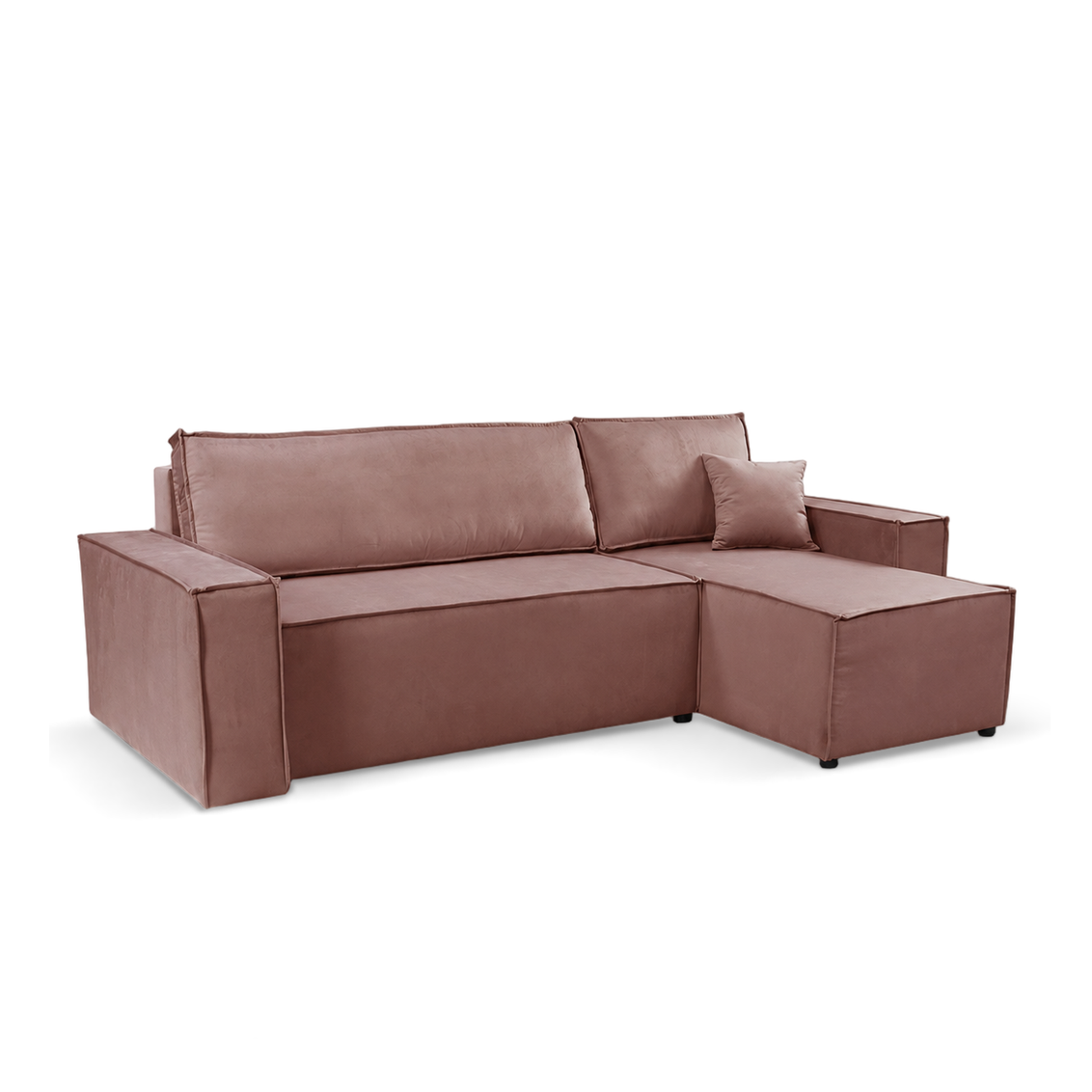 Pati Universal Sofabed, Corner, Plush Fabric, Pink