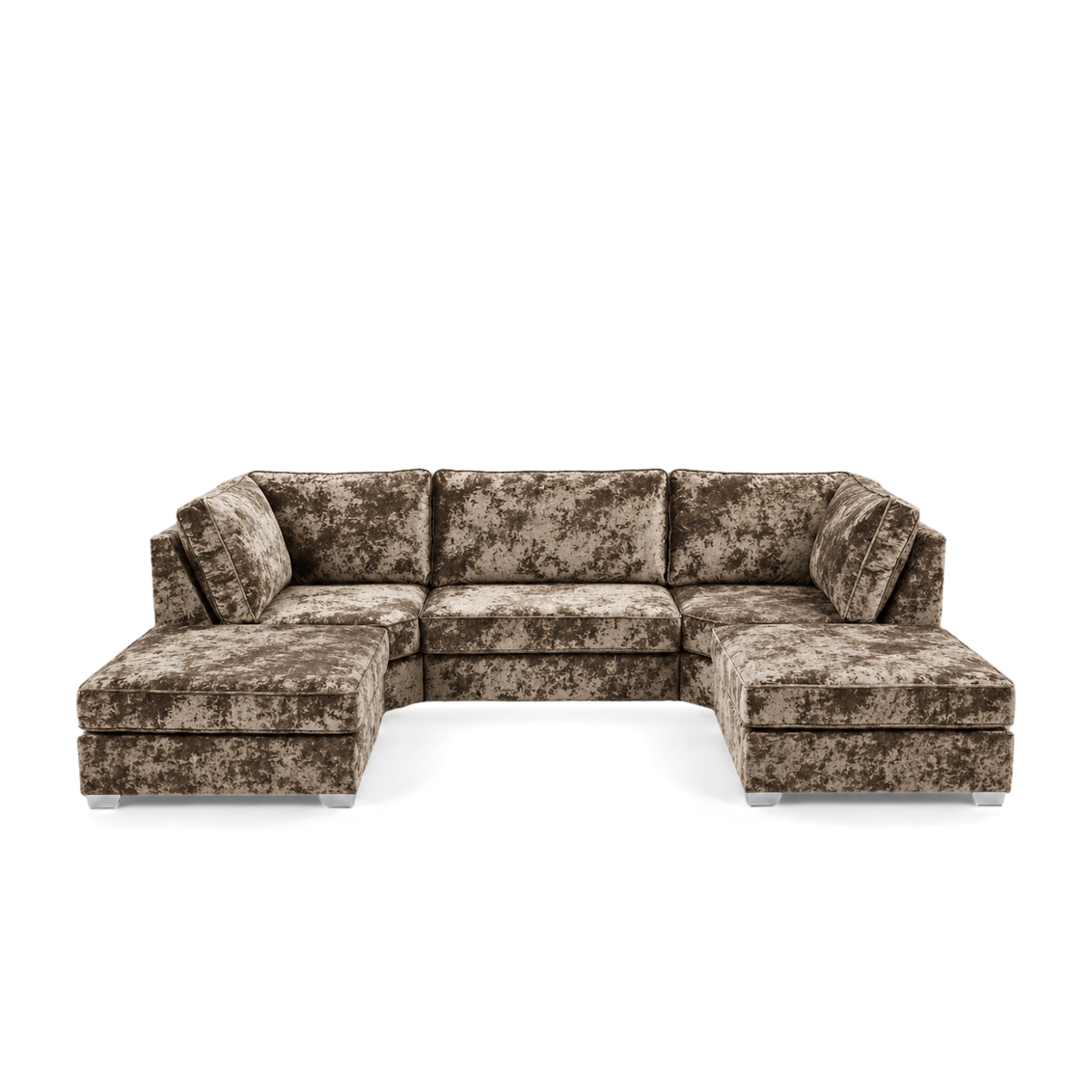 Pickford, U-Shape Corner Sofa, Crushed Velvet Fabric, Mink