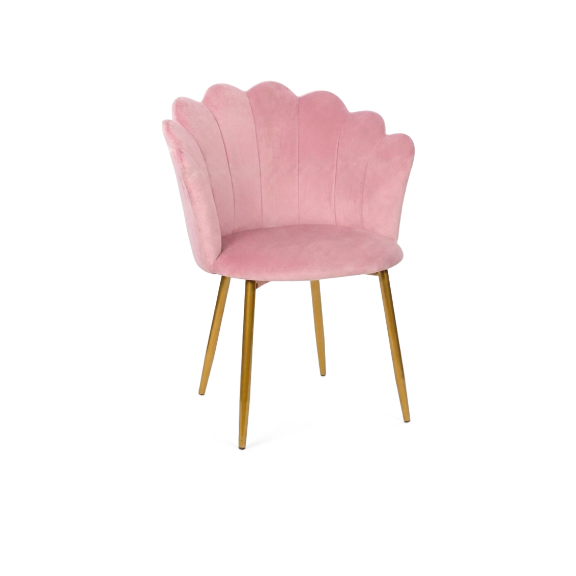 Pink Velvet Tub Chair with Gold Plated Legs