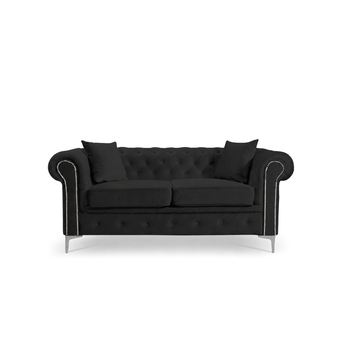 Roma Chesterfield, Black, 2 seater