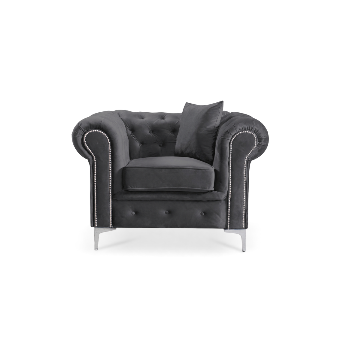 Roma Chesterfield, Dark Grey, 1 seater