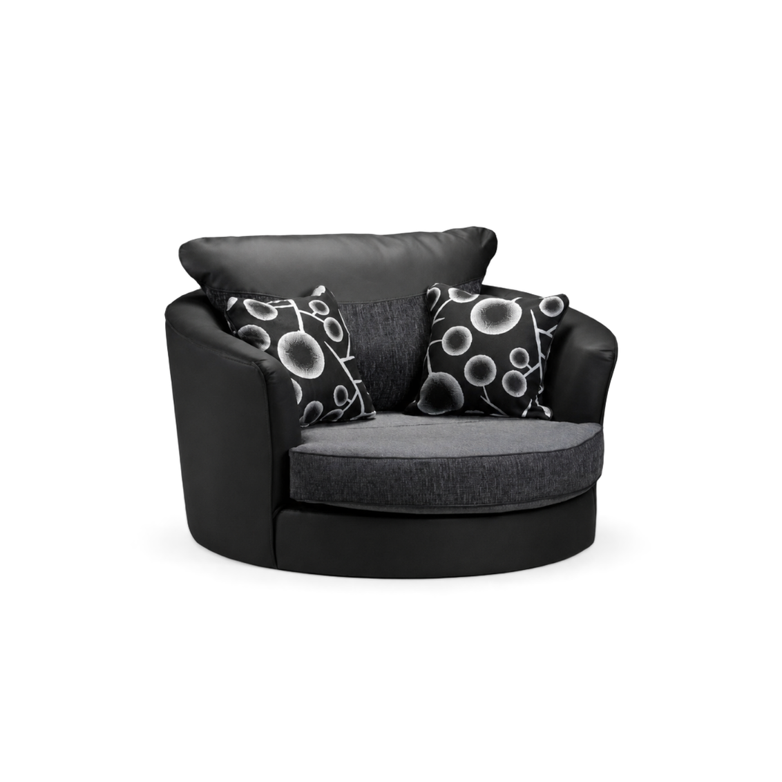 Shannon, Swivel Chair, Black + Dark Grey