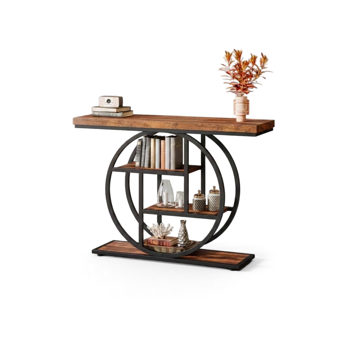 Wooden Console Table - Rustic Brown