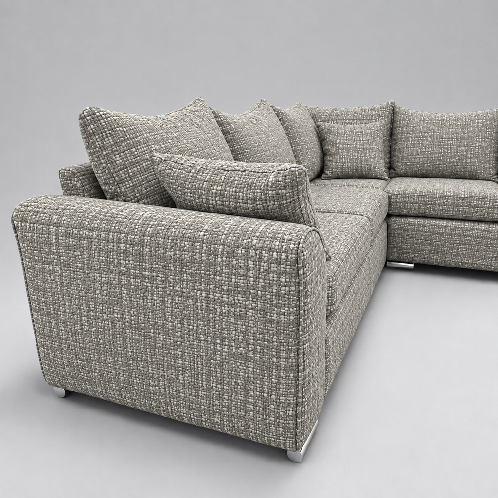 Monaco Corner Sofa (Fabric) Silver