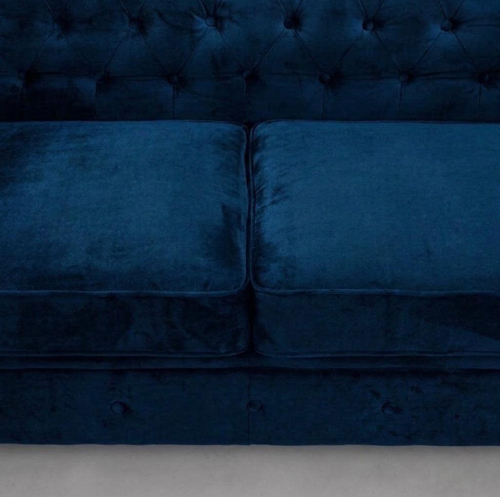 Infinity Plush Fabric, 3 Seater, Blue