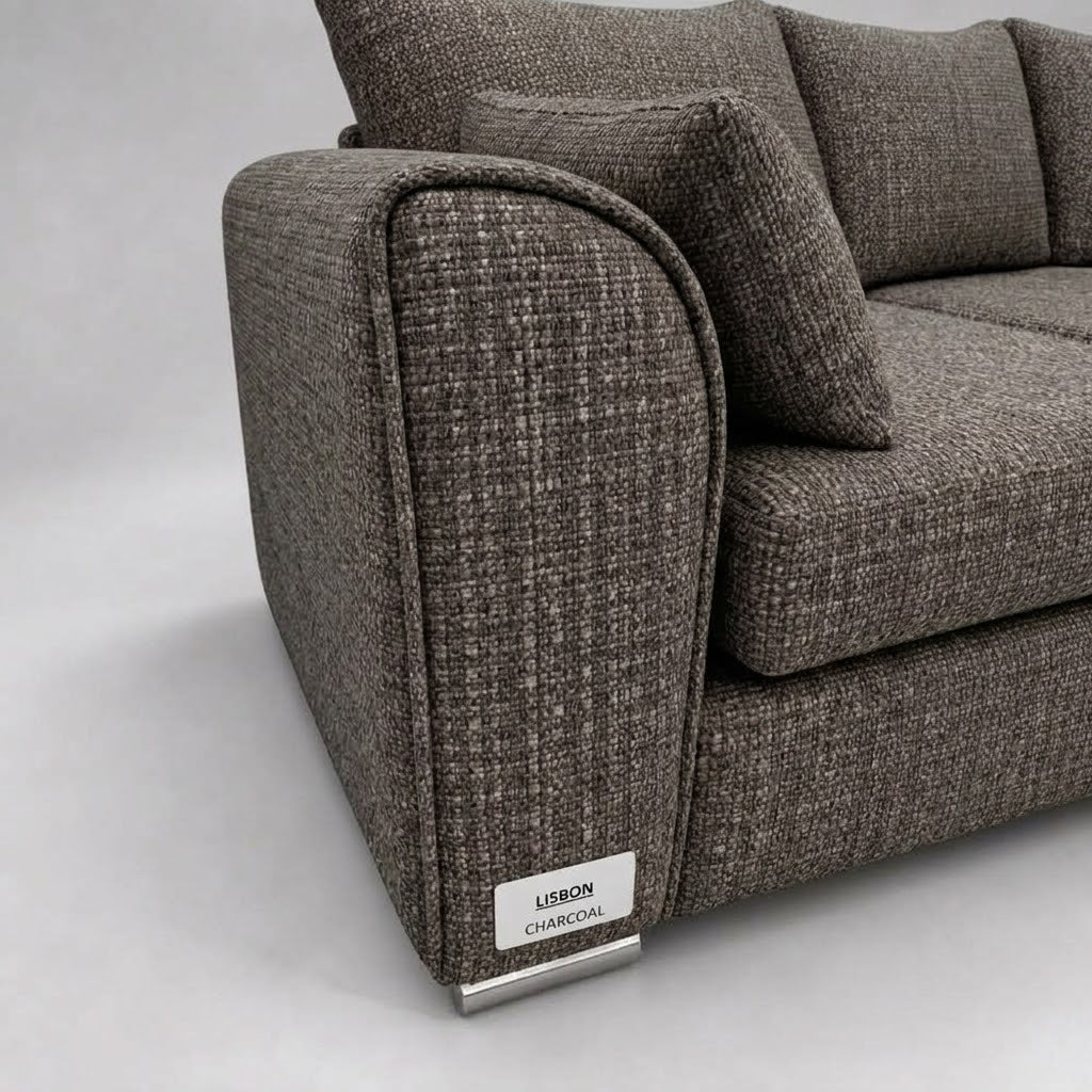 Monaco Corner Sofa (Fabric) Charcoal
