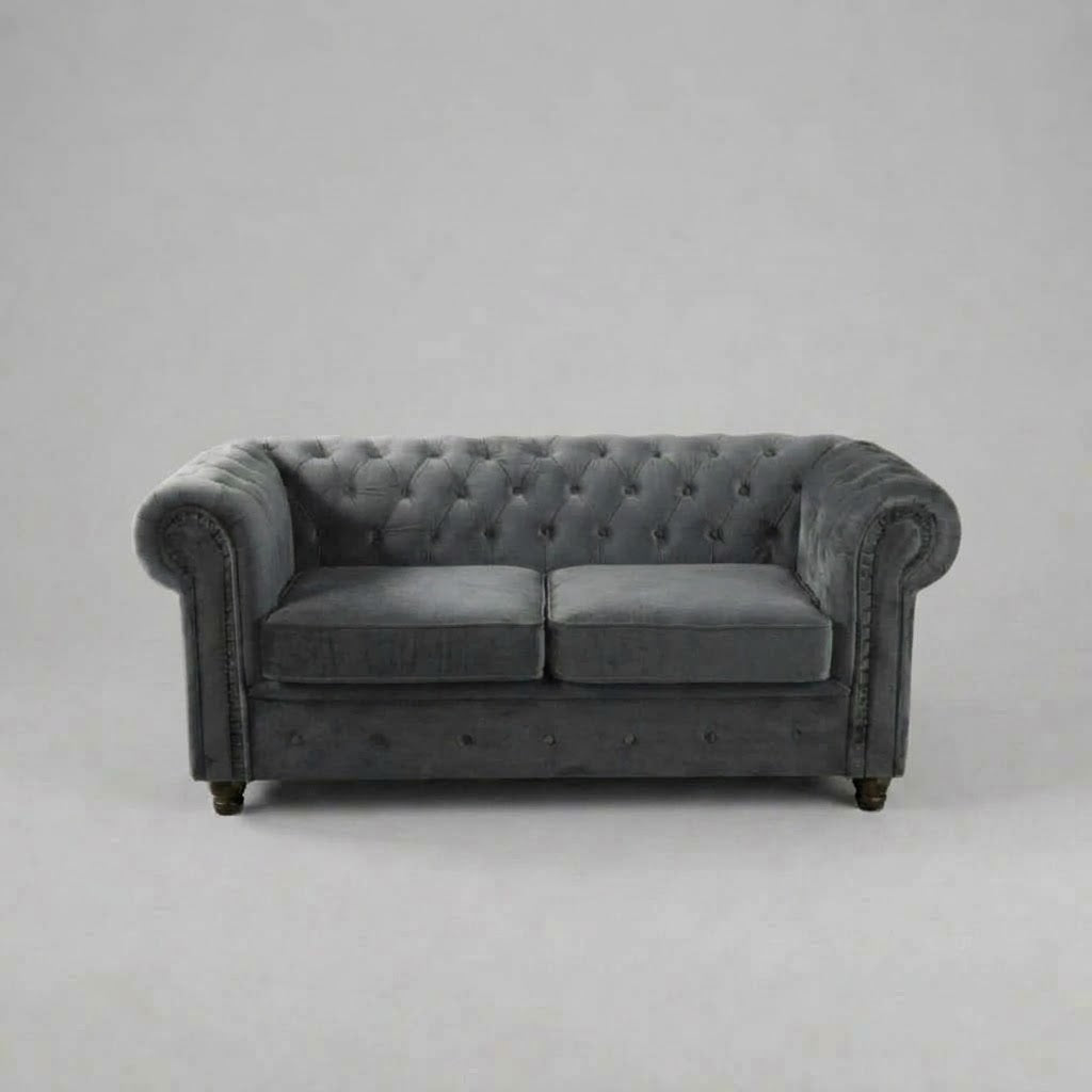 Infinity Plush Fabric, 2 Seater, Grey