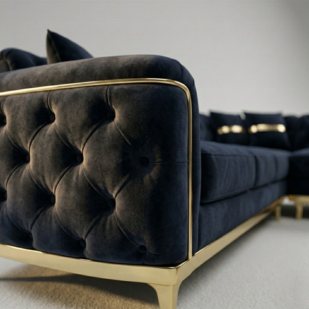 Royal Sofa Corner Set Navy Blue