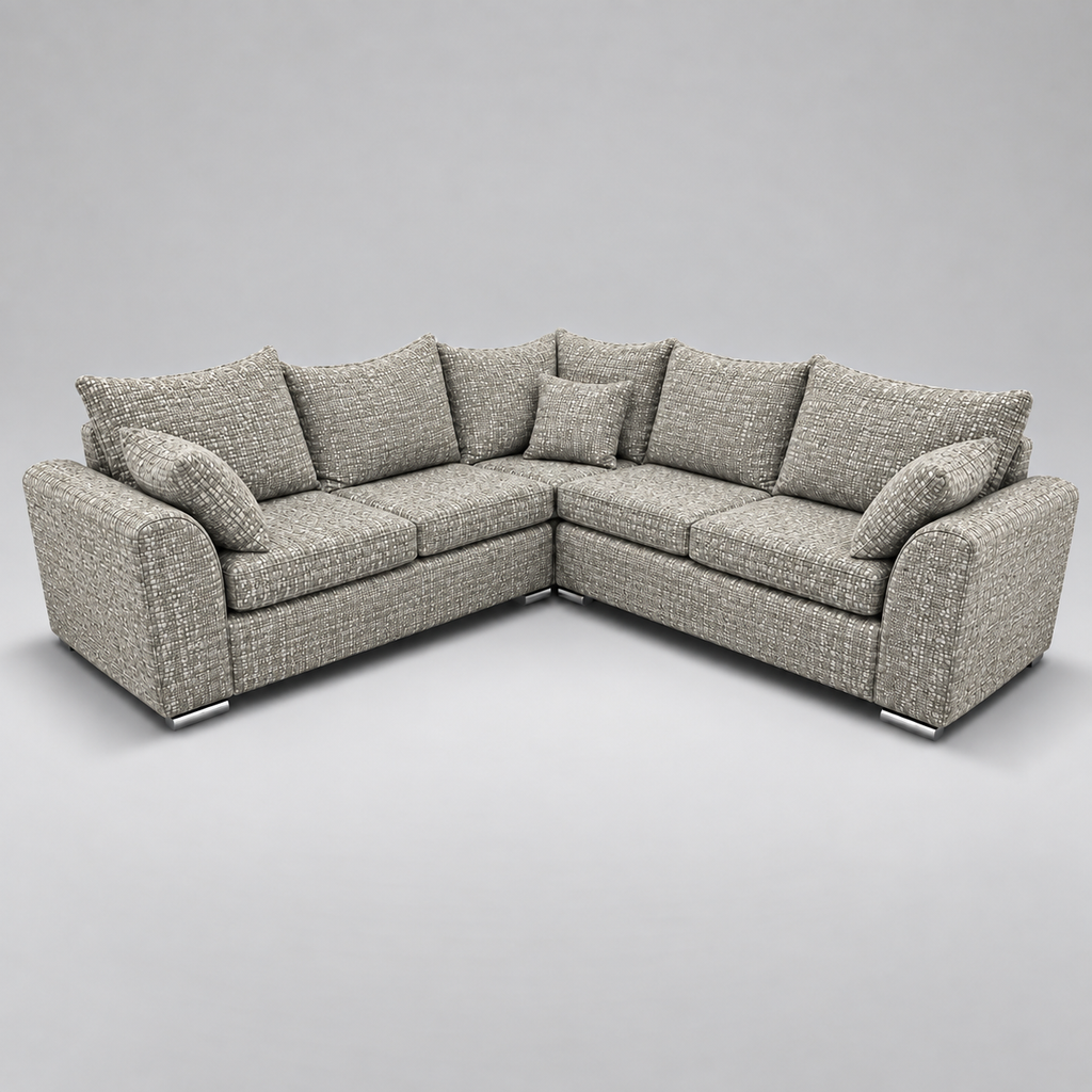 Monaco Corner Sofa (Fabric) Silver