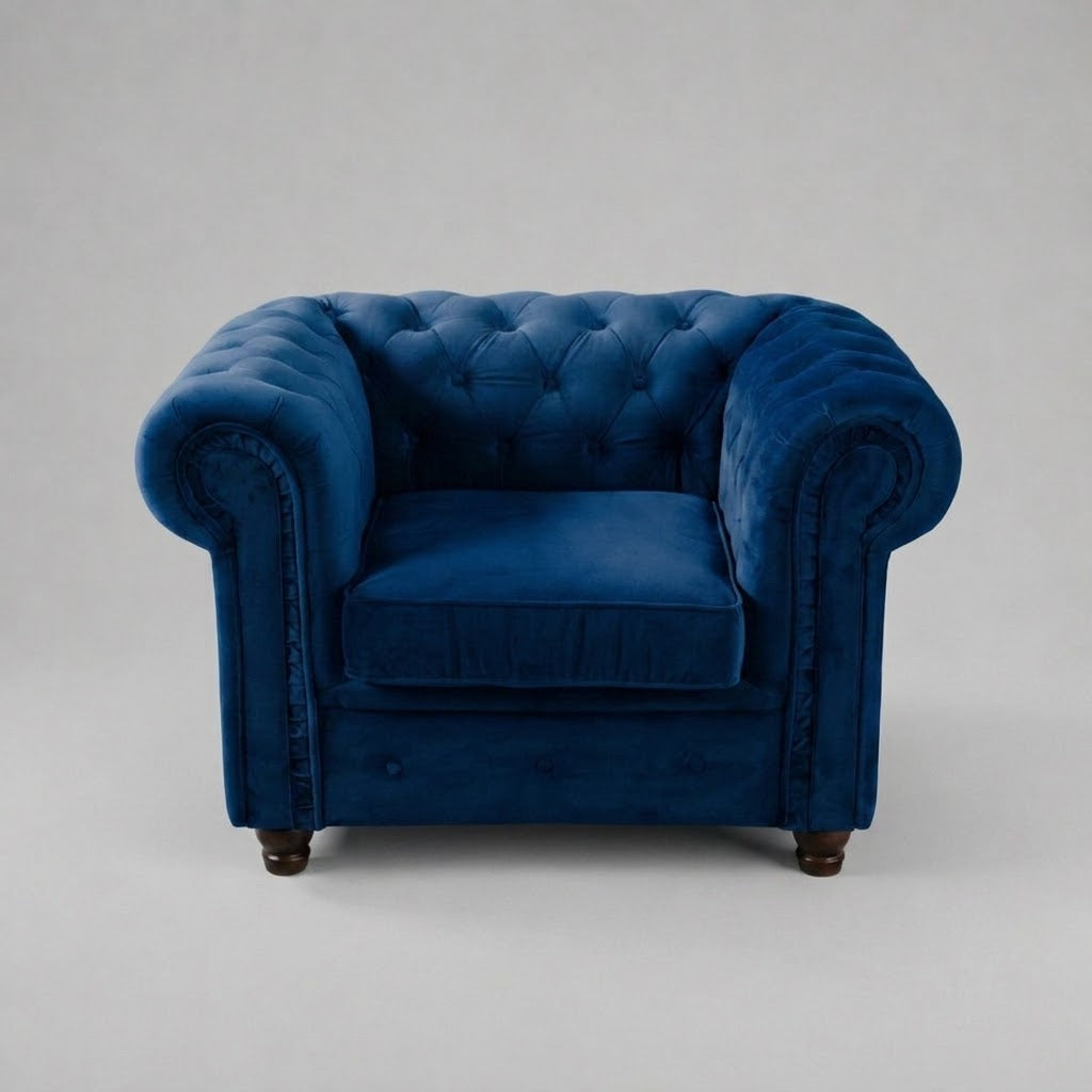 Infinity Plush Fabric, 1 Seater, Blue