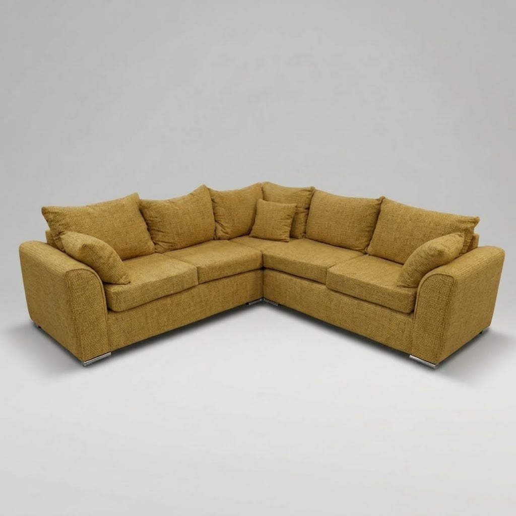 Monaco Corner Sofa (Fabric) Mustard