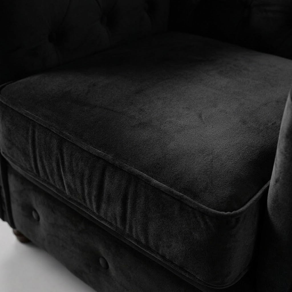 Infinity Plush Fabric, 1 Seater, Black