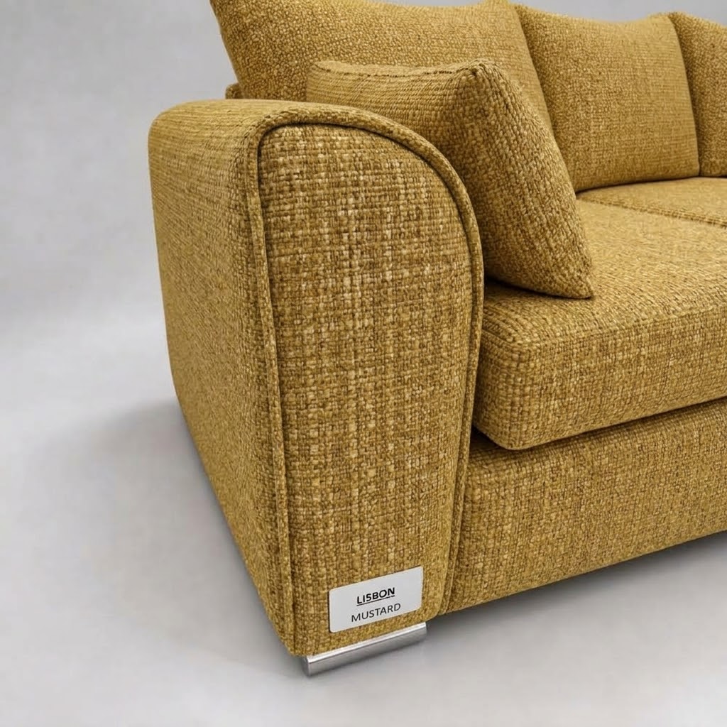 Monaco Corner Sofa (Fabric) Mustard