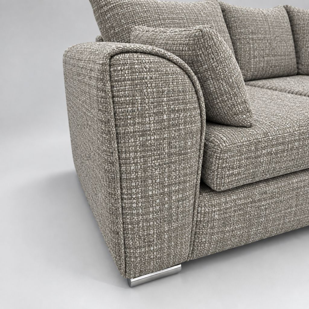 Monaco Corner Sofa (Fabric) Silver