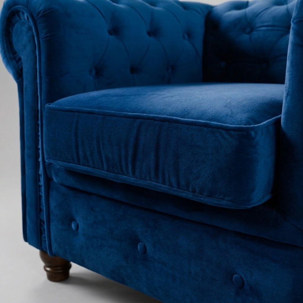 Infinity Plush Fabric, 1 Seater, Blue
