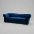 Infinity Plush Fabric, 3 Seater, Blue