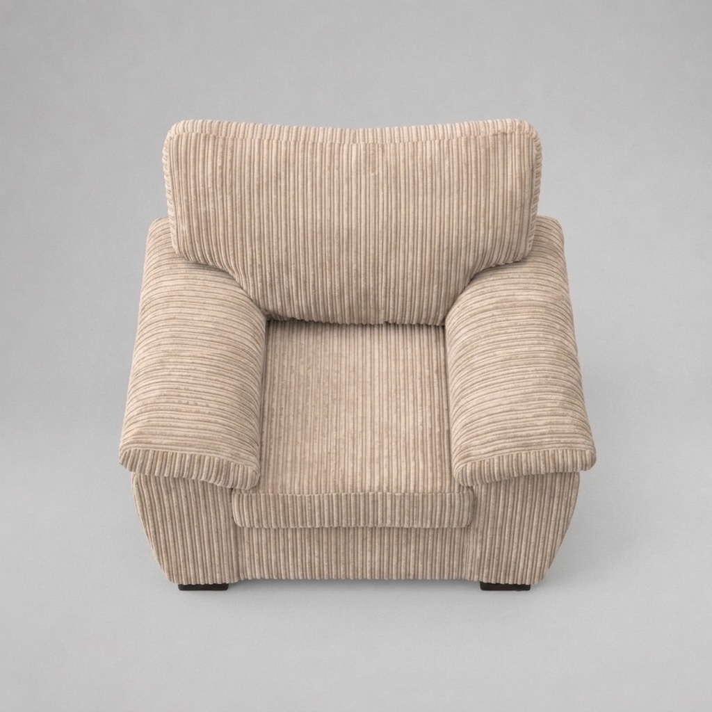Amalfi Jumbo Cord 1 Seater Sofa - Beige