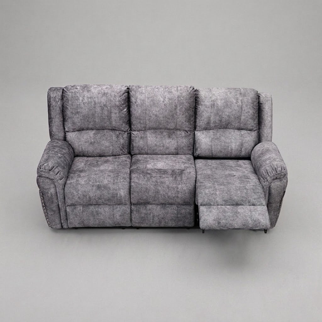 Galaxy Power Recliner, 3 Seater Sofa, Silver
