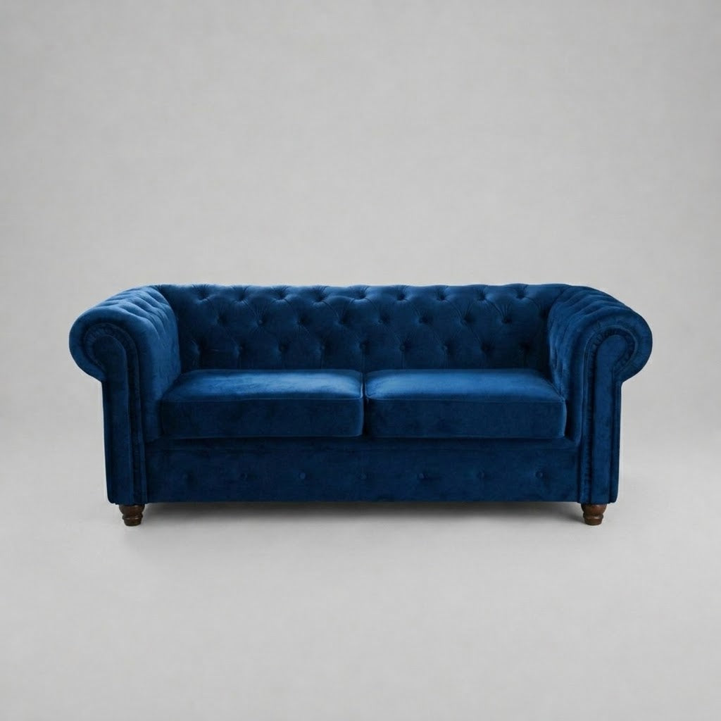Infinity Plush Fabric, 2 Seater, Blue