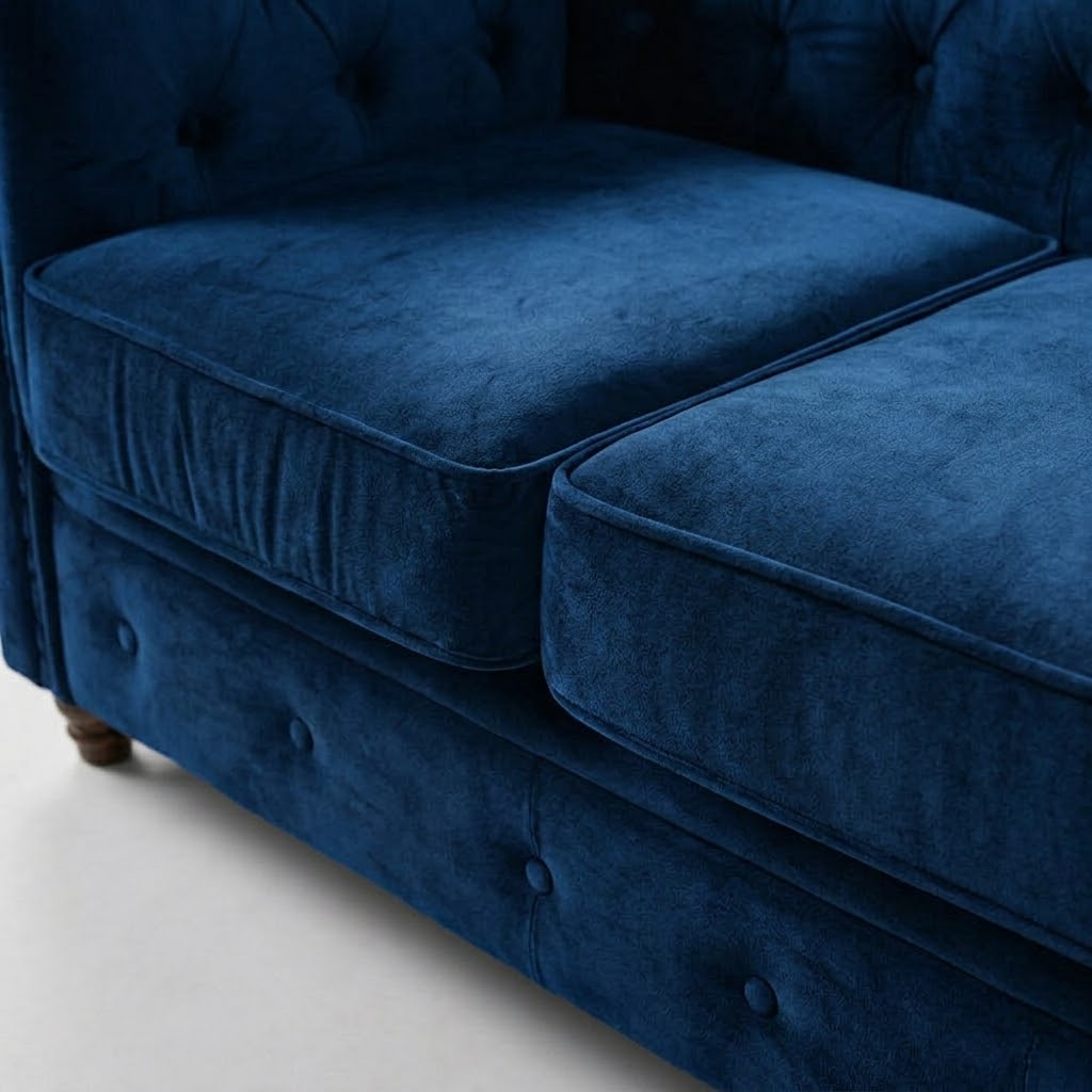 Infinity Plush Fabric, 2 Seater, Blue