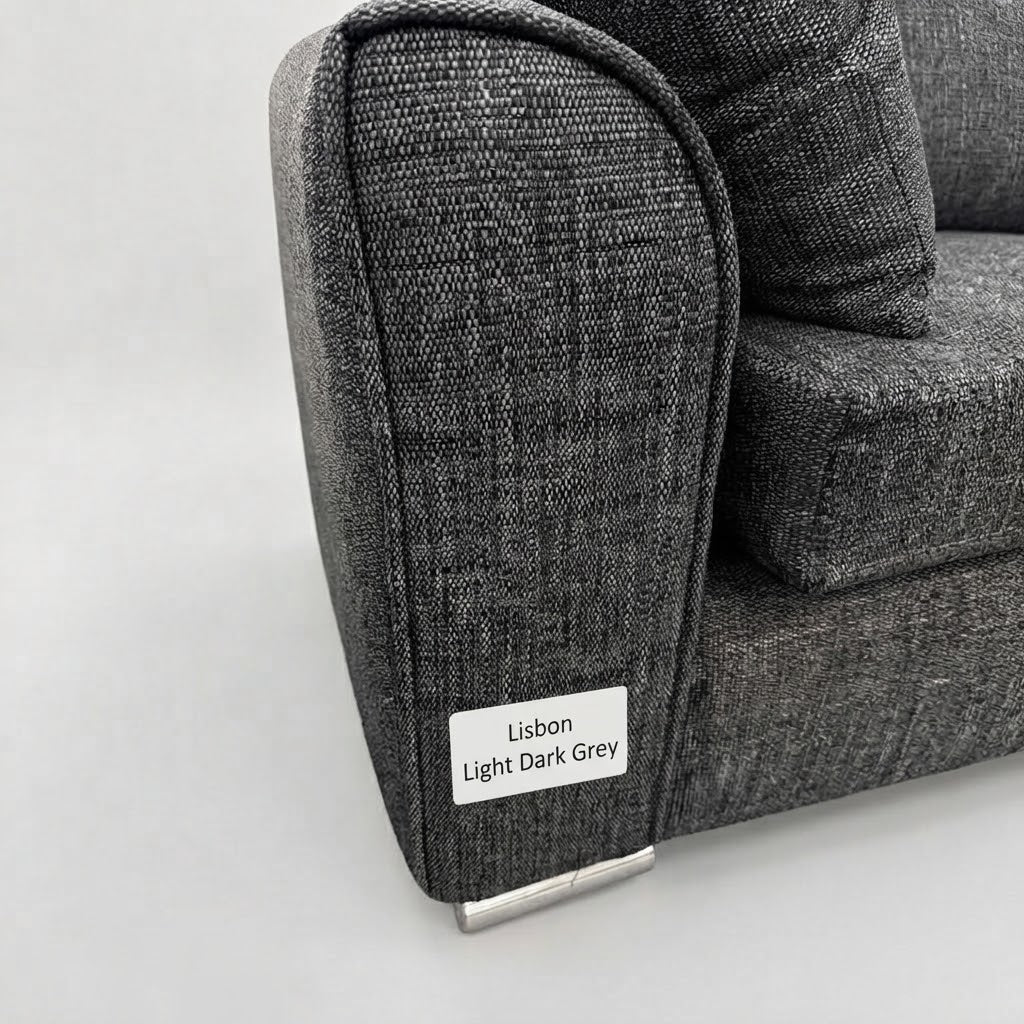 Monaco Corner Sofa (Fabric) Light Dark Grey