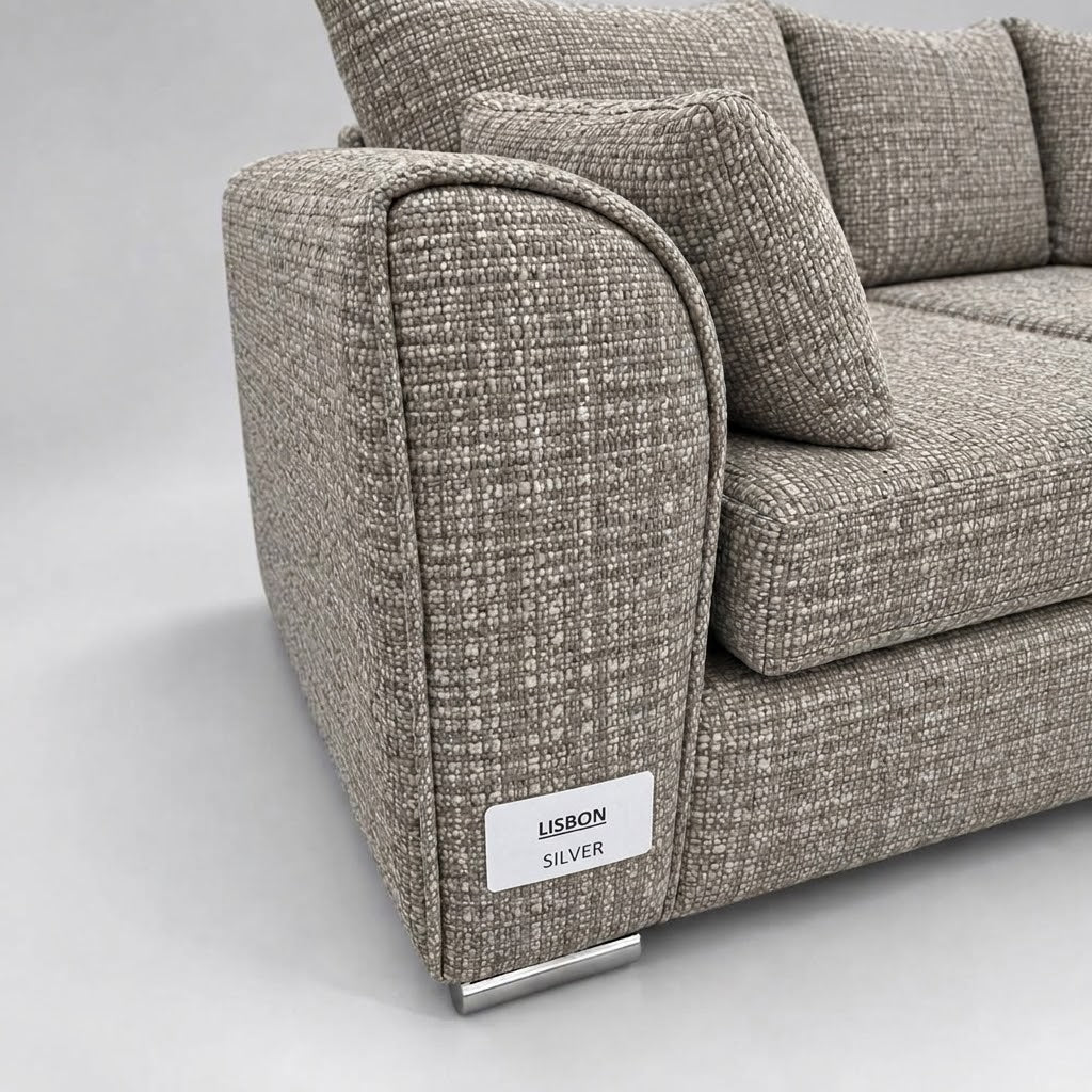 Monaco Corner Sofa (Fabric) Silver