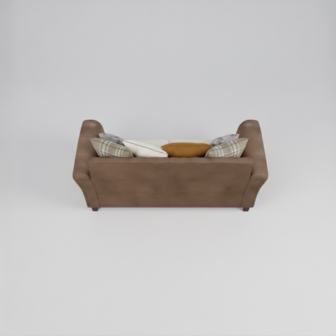 Bella, 3 Seater, Mid Brown + Cream