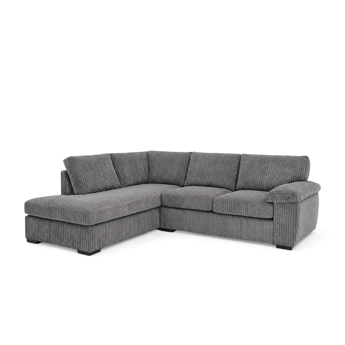 Amalfi Jumbo Cord Corner Sofa (Left Hand Side Chaise) - Grey