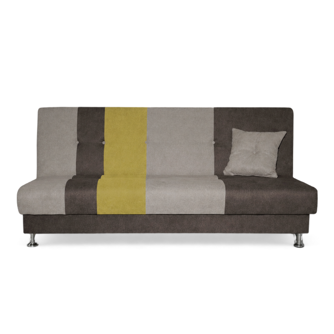 Avesta Click Clack Sofabed, 3 Seater, Beige + Brown + Yellow