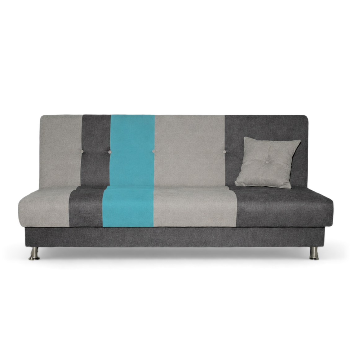 Avesta Click Clack Sofabed, 3 Seater, Grey + Blue