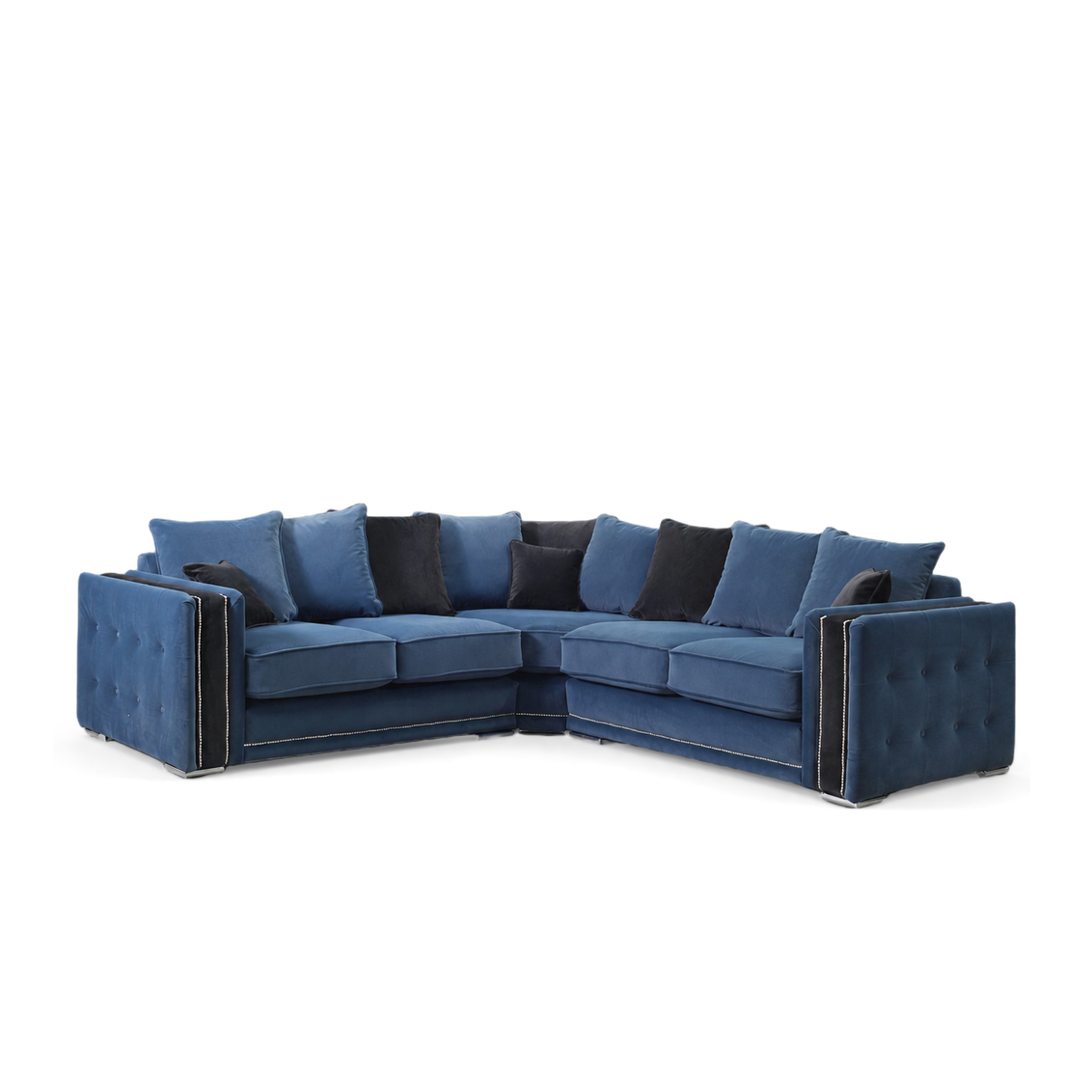 Bentley, Corner, Matte Blue + Black (Finished In Toro Fabric)
