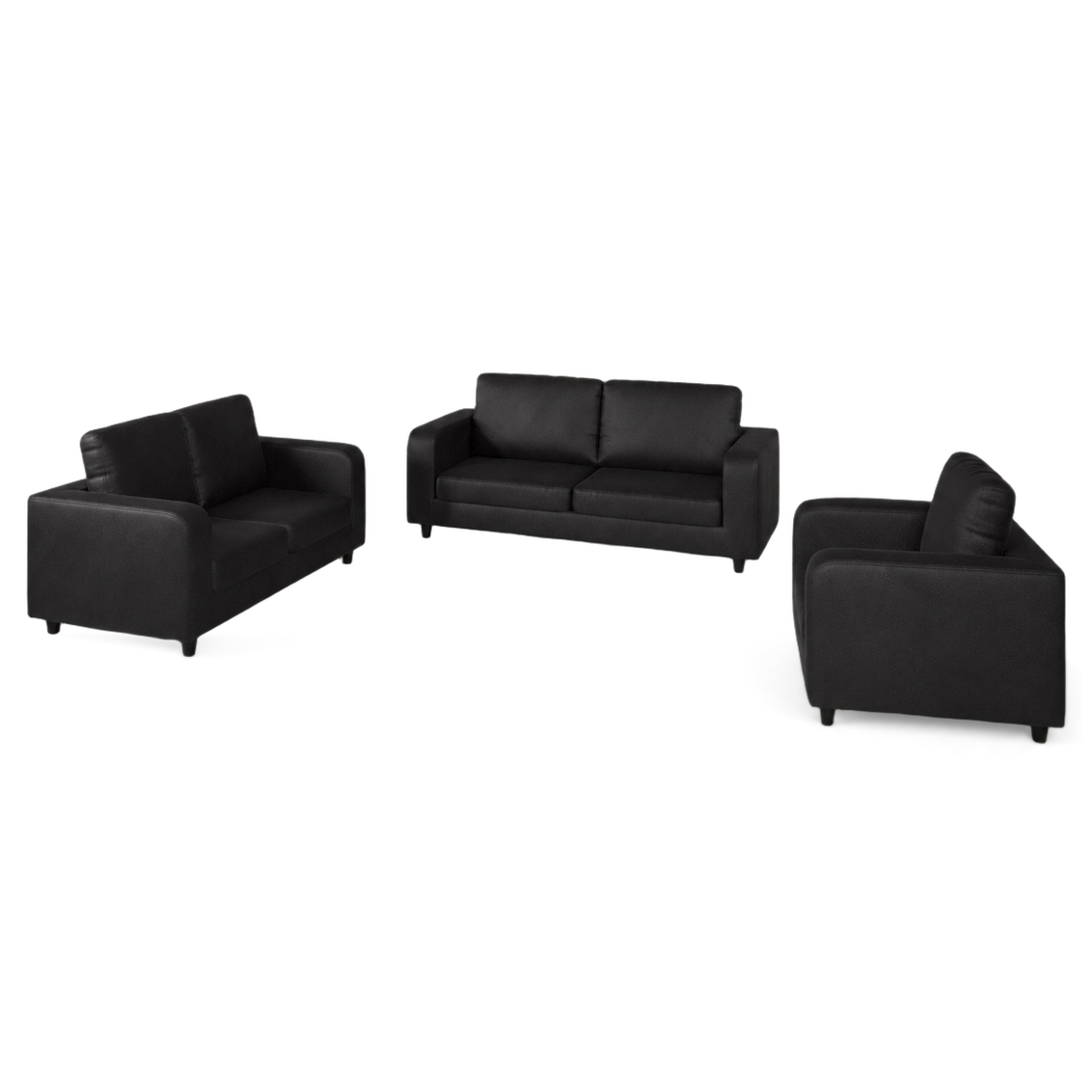 Box, Faux Leather, 3+2+1 Set - Black