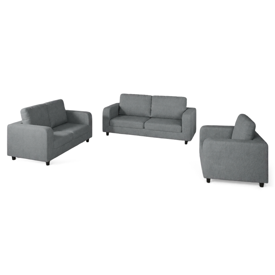 Box, Plush Fabric, 3+2+1 Set - Grey