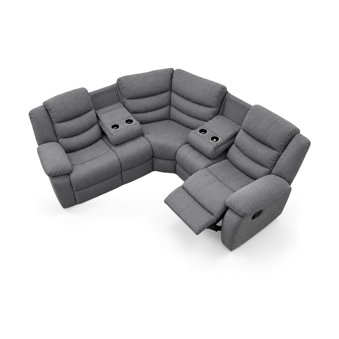 Cloud 9 Reclining Corner Fabric Sofa - Grey