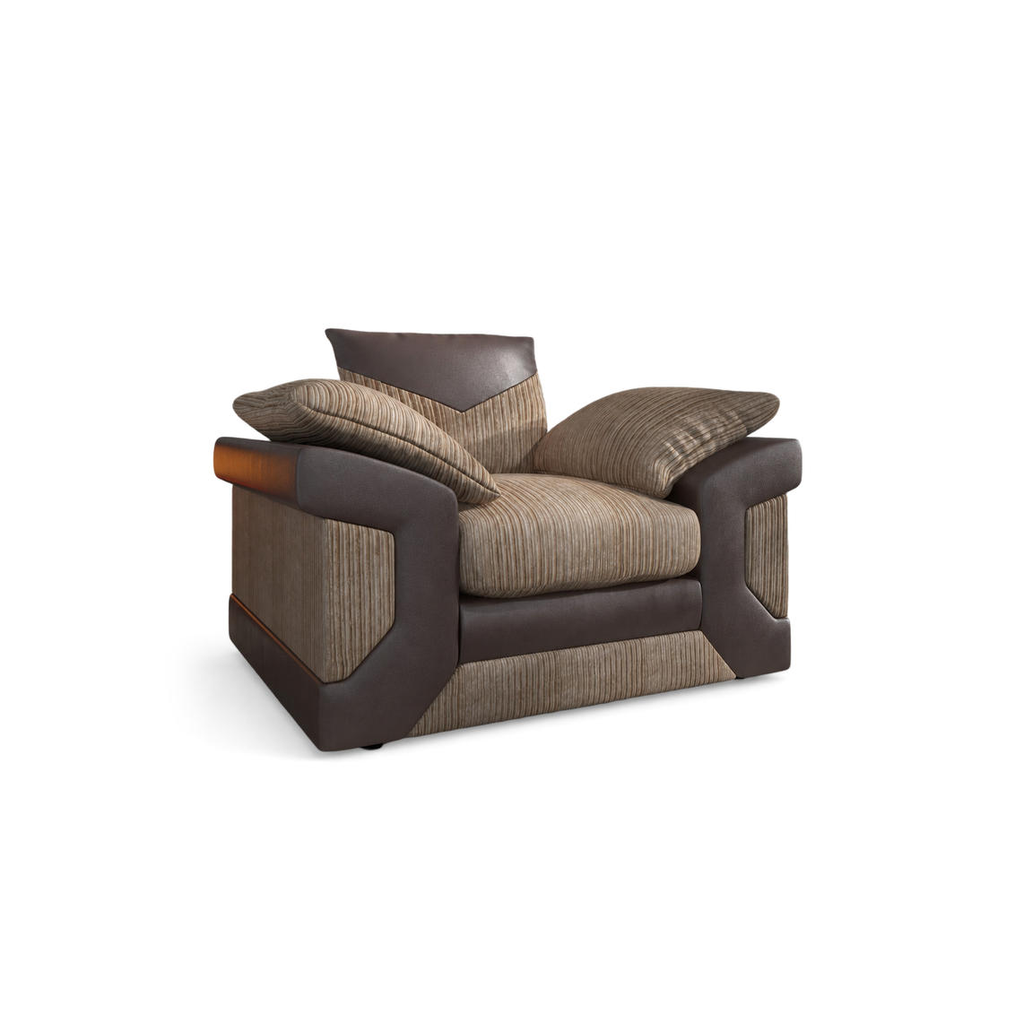 Dino, 1 Seater, Beige + Brown