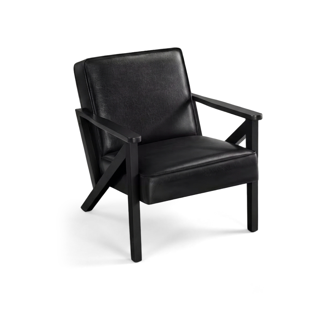 Faux leather accent chair