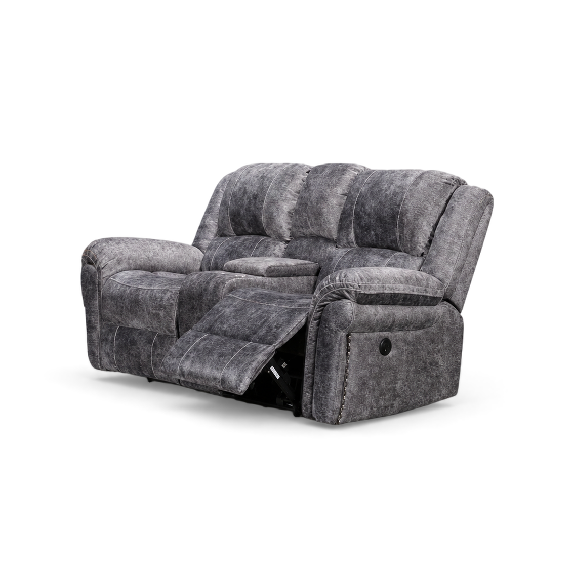 Galaxy Power Recliner, 2 Seater Sofa, Silver