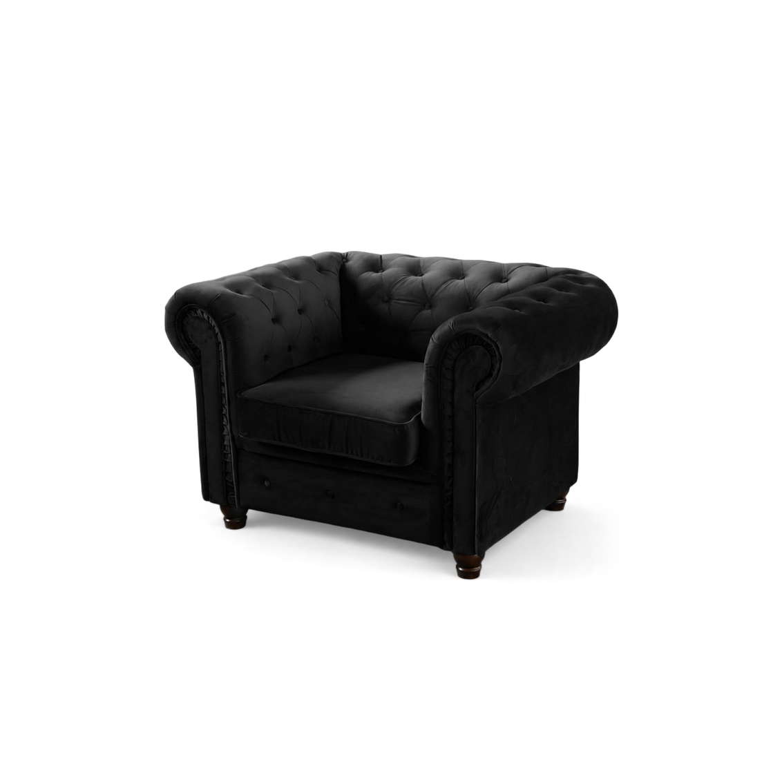 Infinity Plush Fabric, 1 Seater, Black